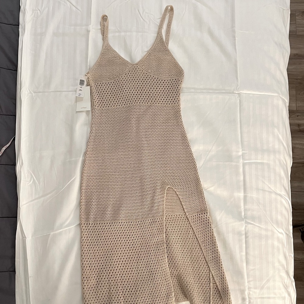 ARITZIA || Wilfred Evie Crochet midi slit dress